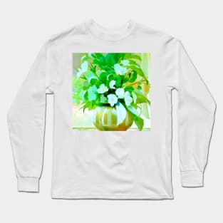 White Blossoms with Lush Foliage Long Sleeve T-Shirt